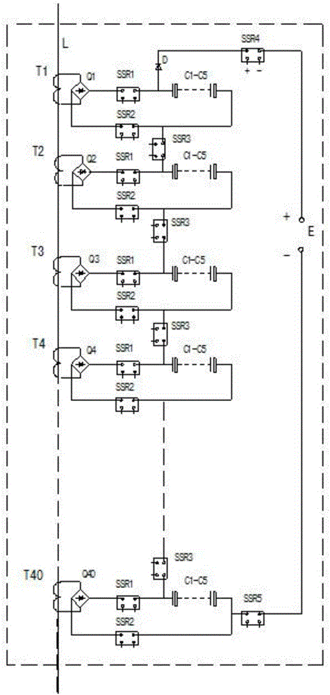 Induction type electric automobile rapid circulation charging device