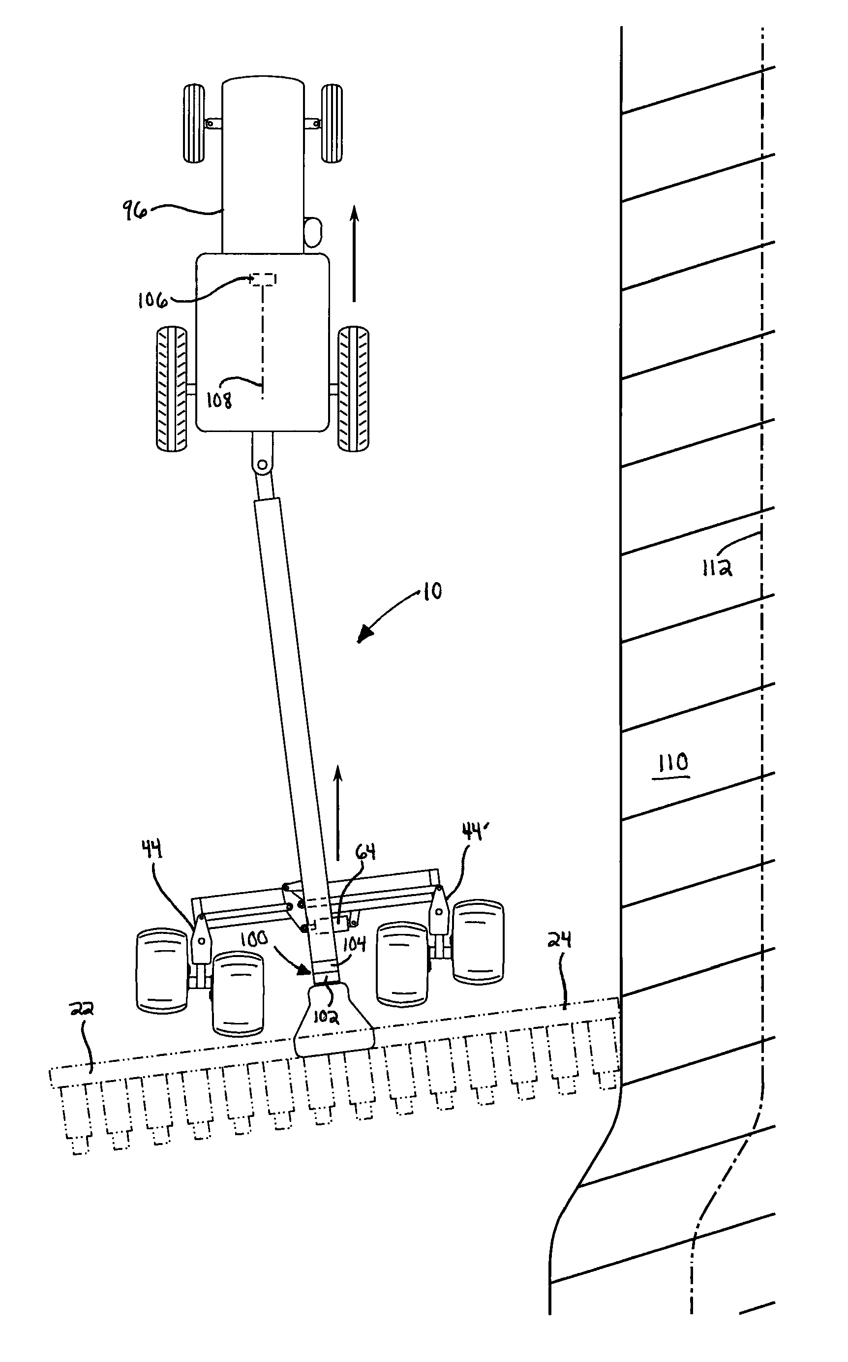 Automatic steering system for an agricultural implement
