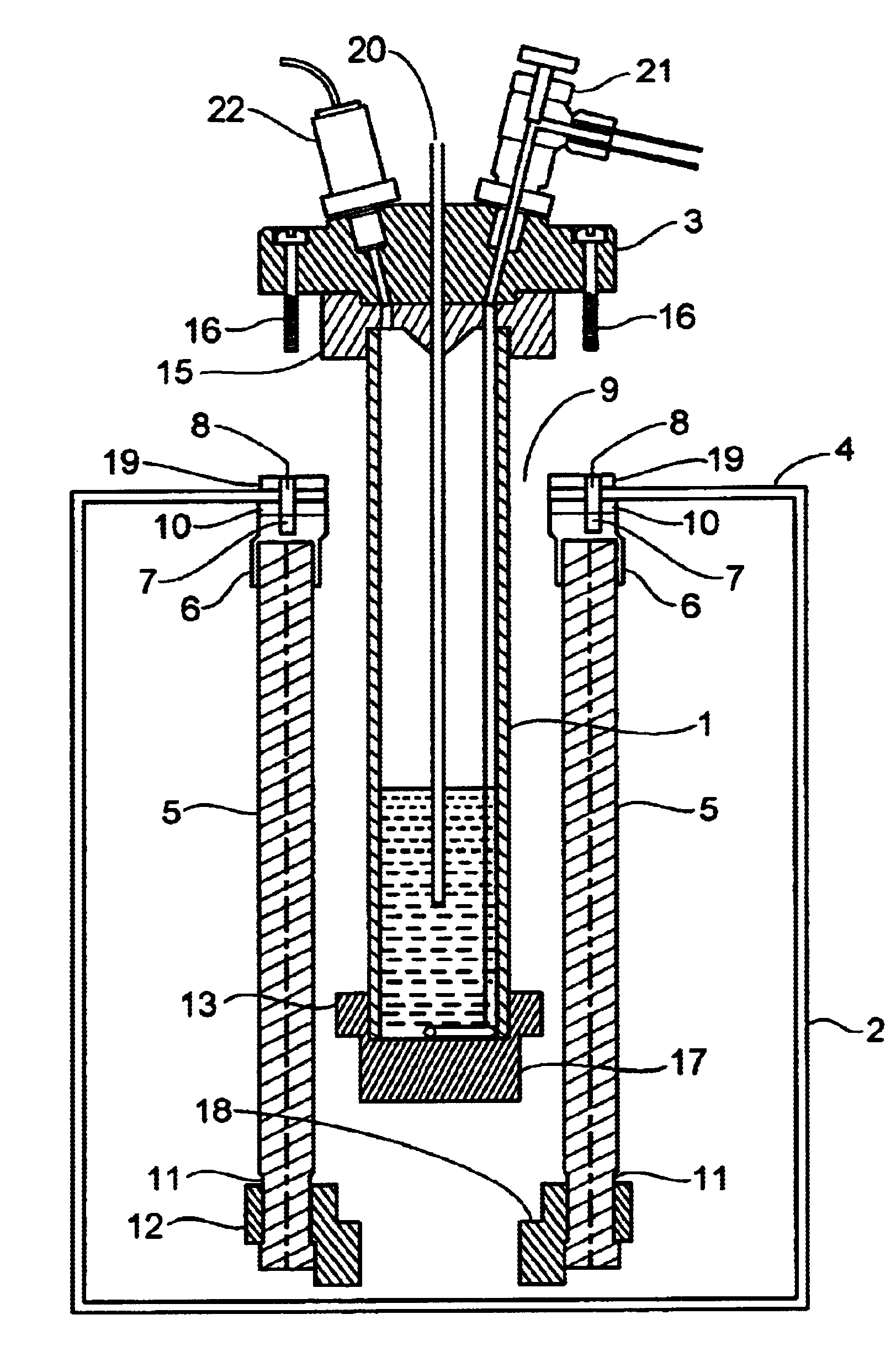 Device for implementing chemical reactions and processes in high frequency fields