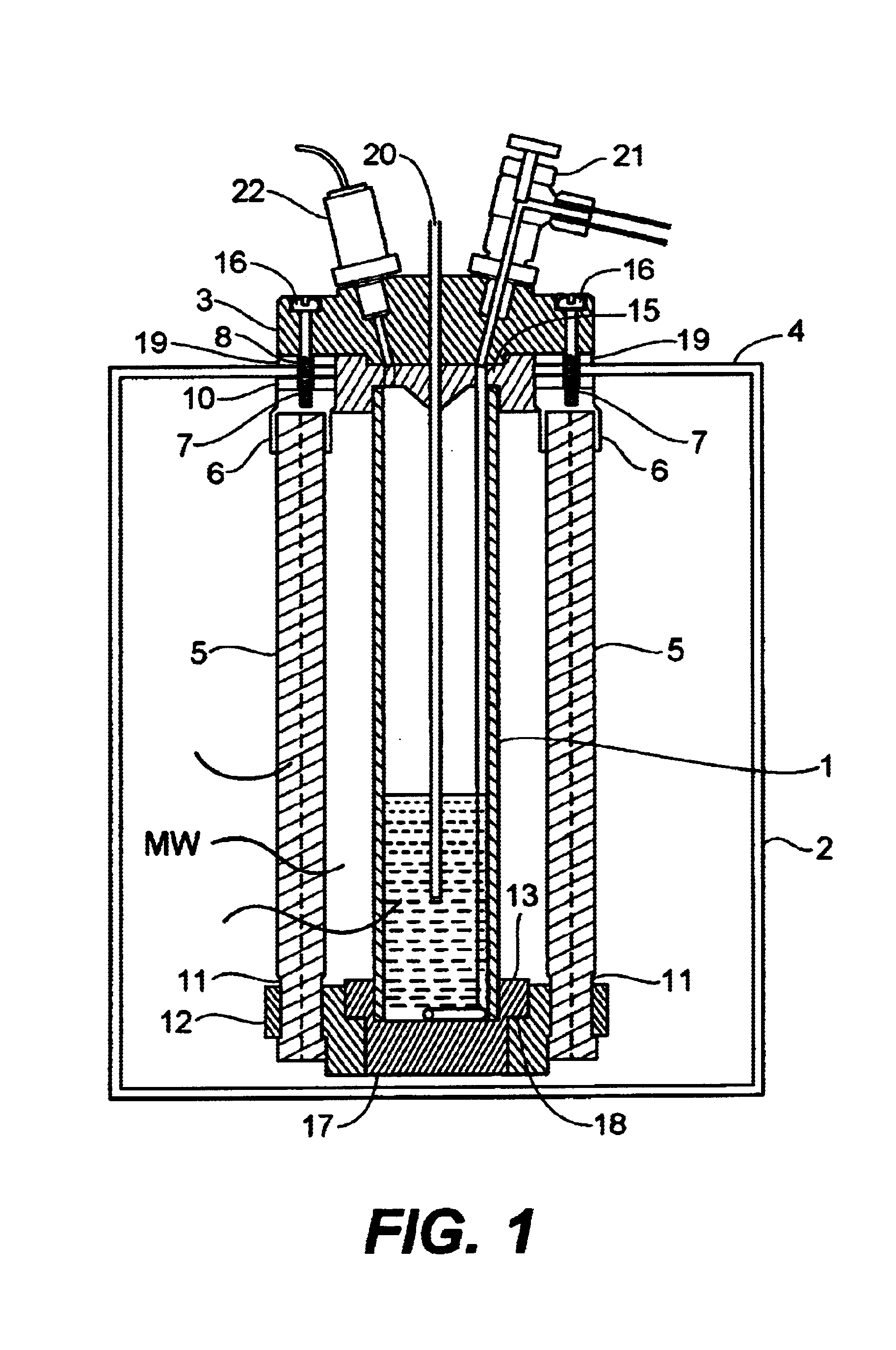 Device for implementing chemical reactions and processes in high frequency fields