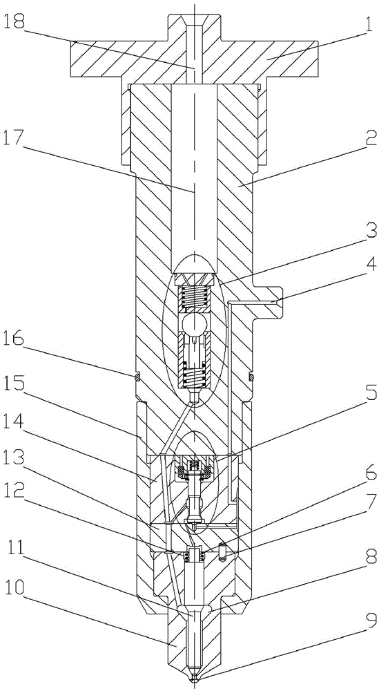 Pressure accumulator current limiting electromagnetic control injector
