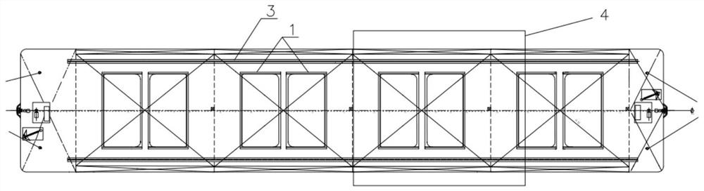 A modification method based on an unmanned cargo barge and a bottom-mounted full-slewing crane barge