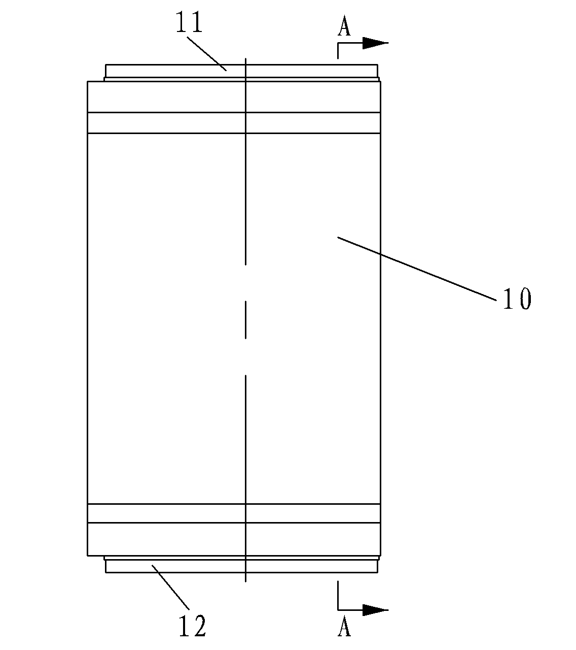 Lithium ion battery core with continuous lamination and lithium ion battery