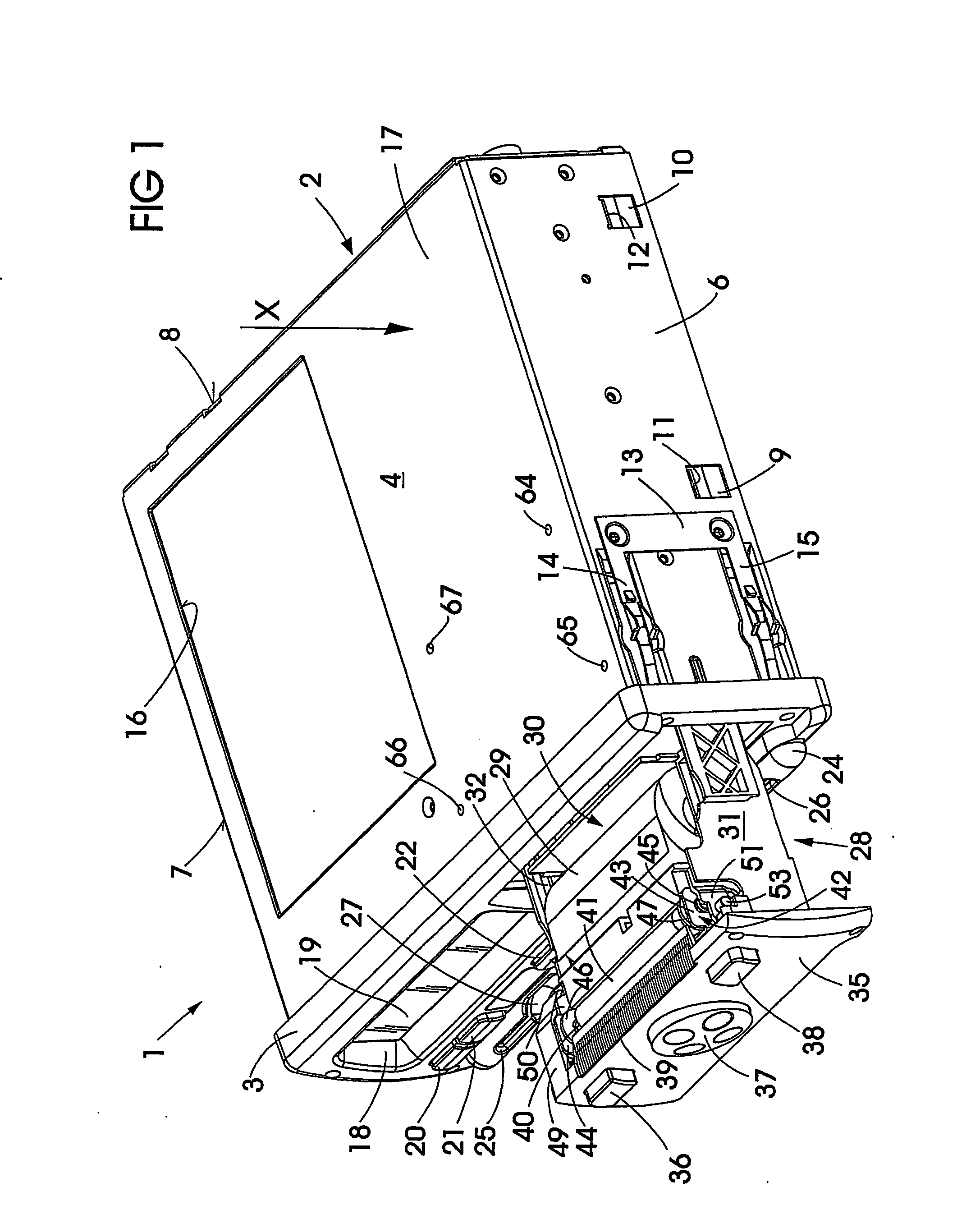 Tachograph with cubic housing and printing device