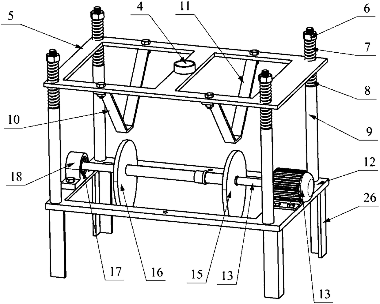 A vibrating and rotating animal experiment mechanism