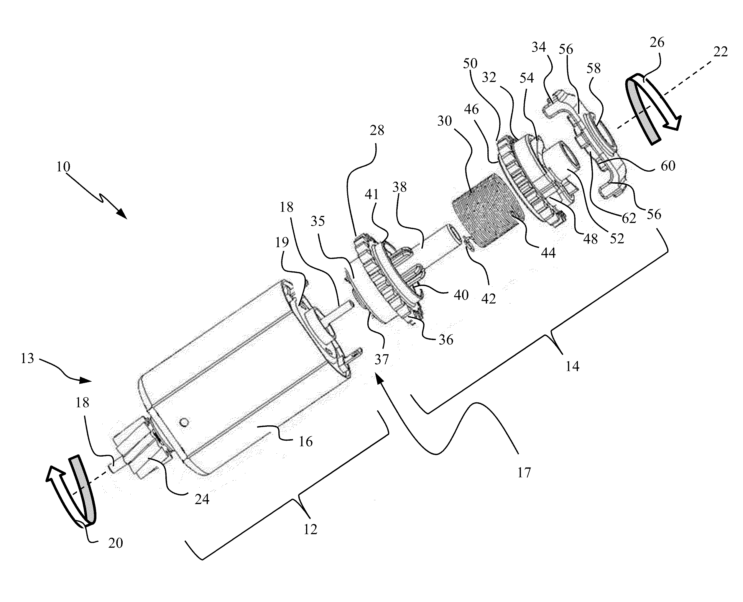 Backdrive assembly with a variable preload