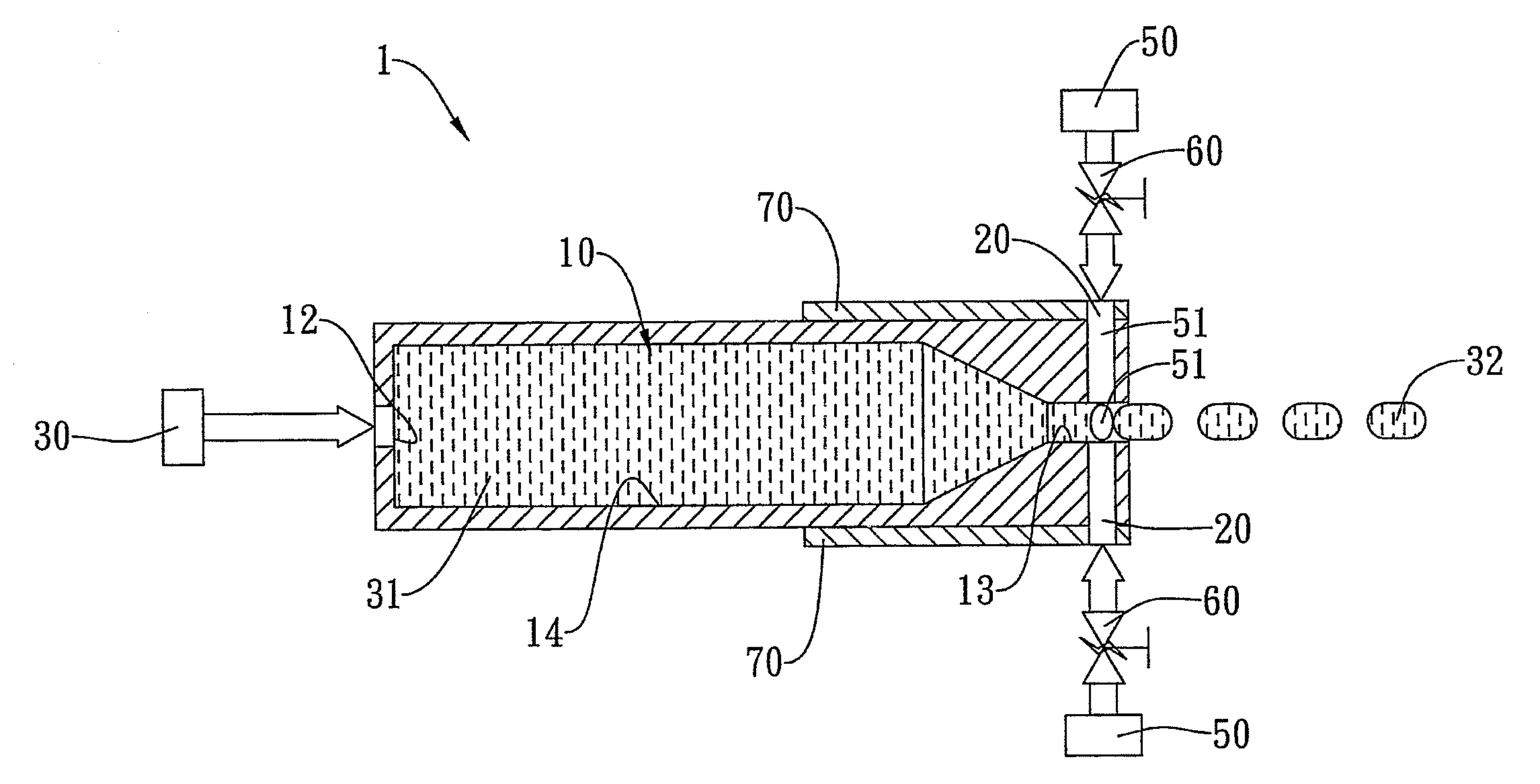Droplet ejection device for a highly viscous liquid