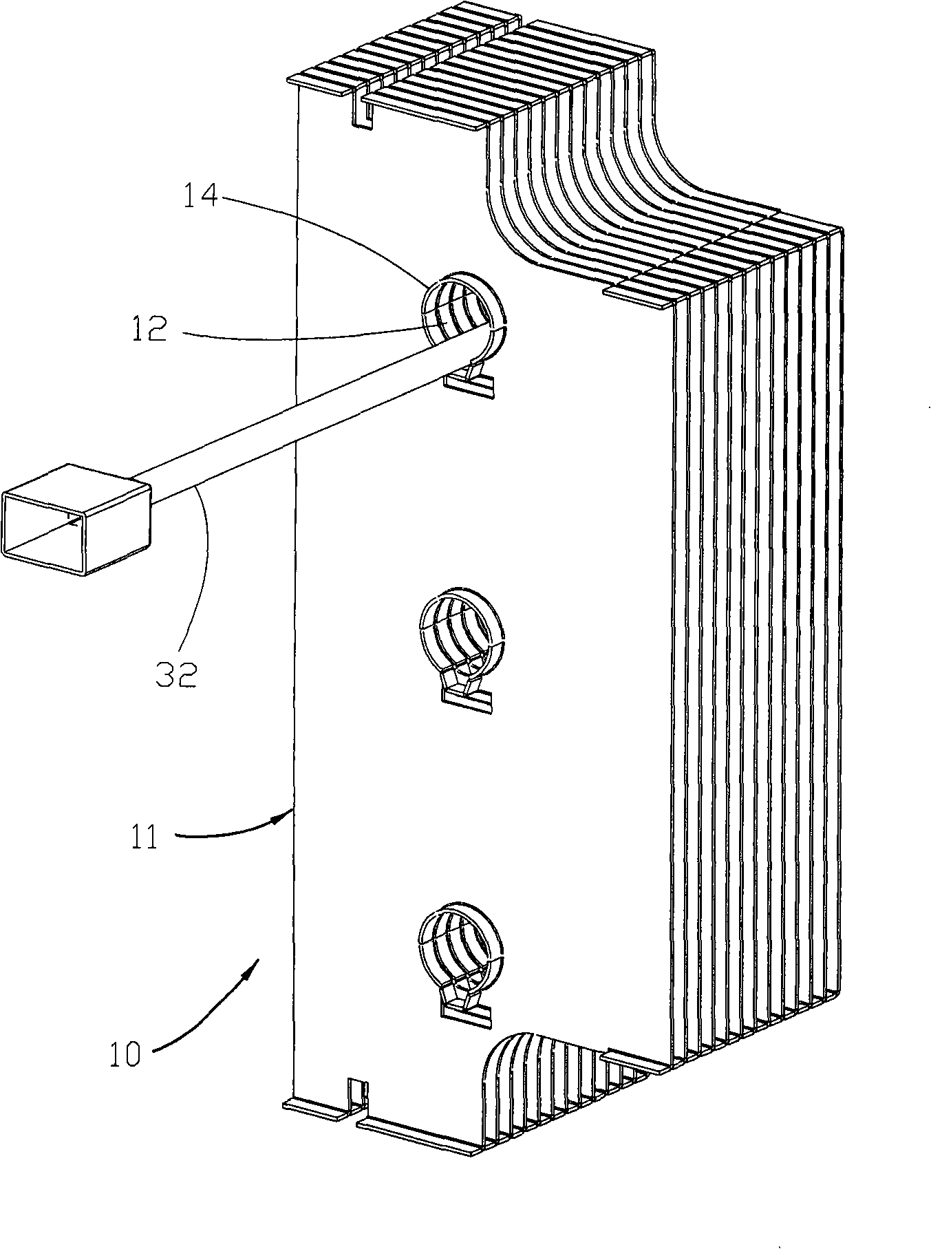 Method for compositing cooling tube and fin piece and composition thereof