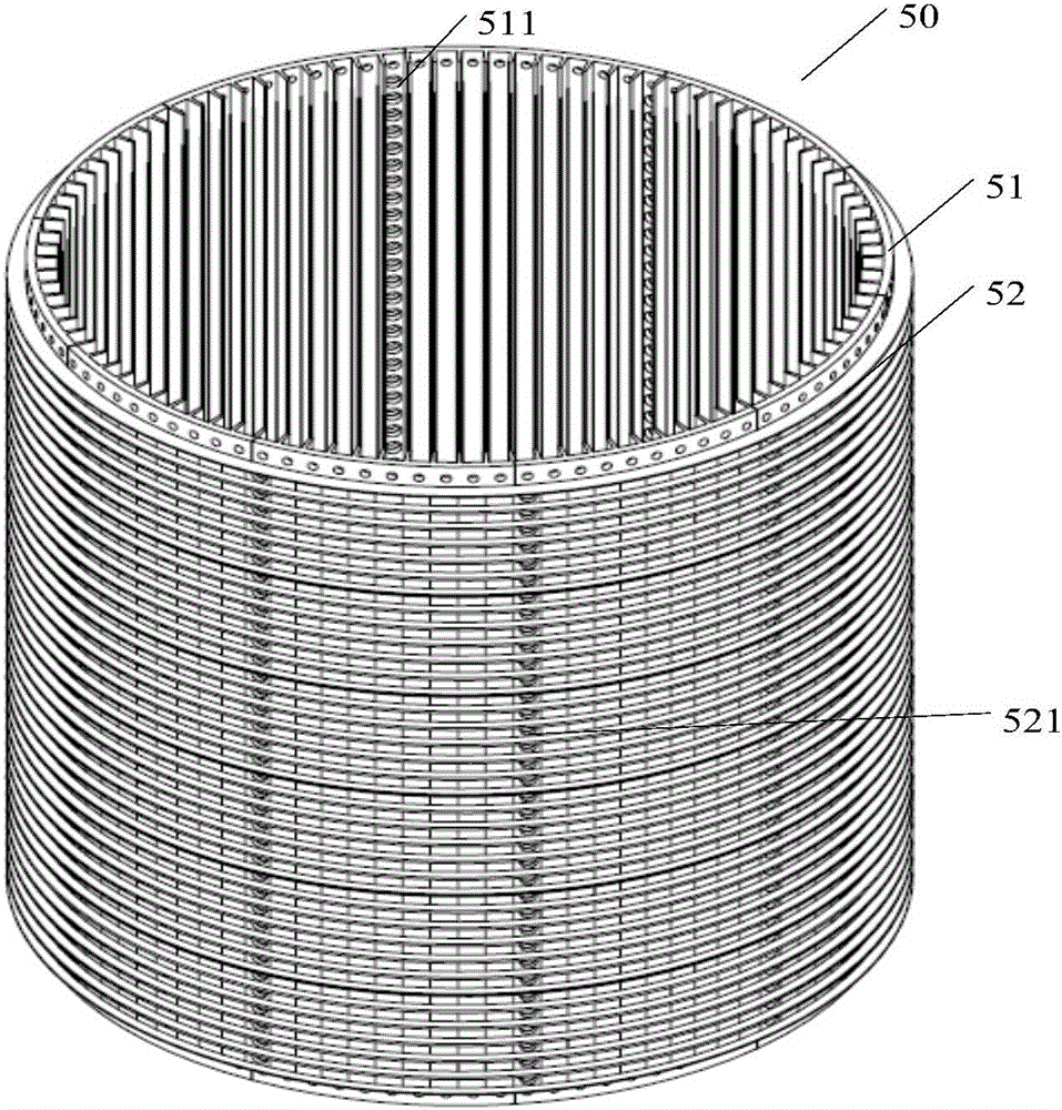 Optical fiber core butting matrix structure