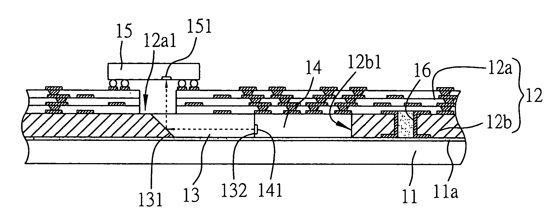 Structure with embedded opto-electric components