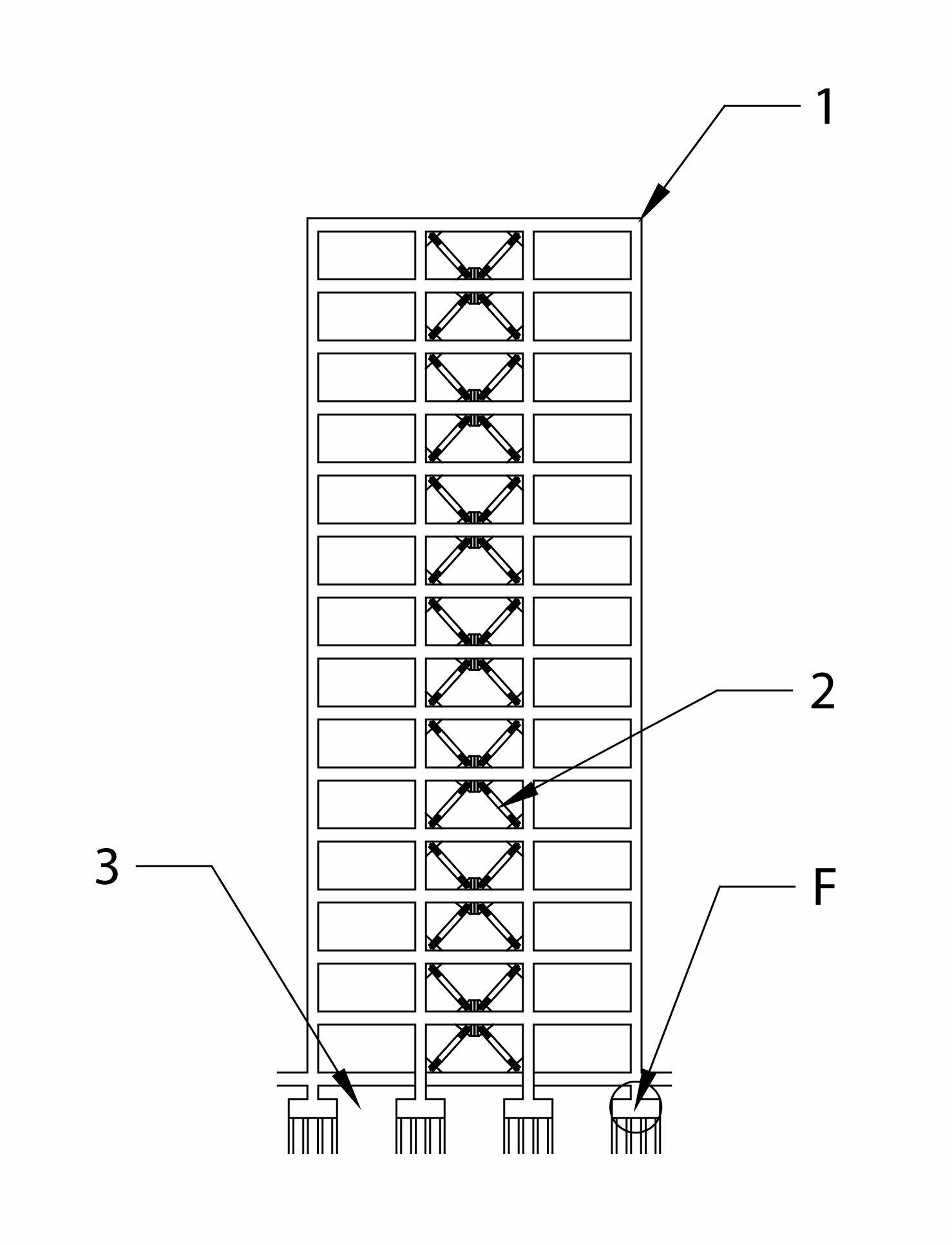 Swinging buckling restrained brace and frame structure system and construction method thereof