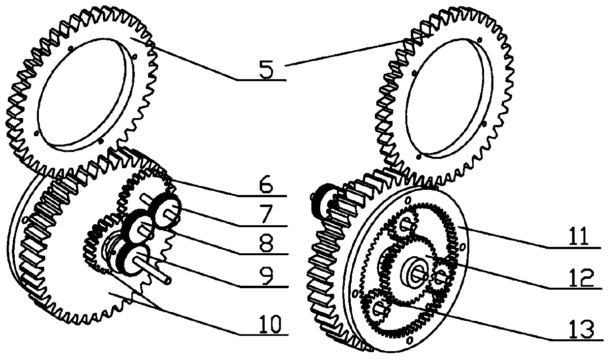 A small differential gear system three-dimensional garage