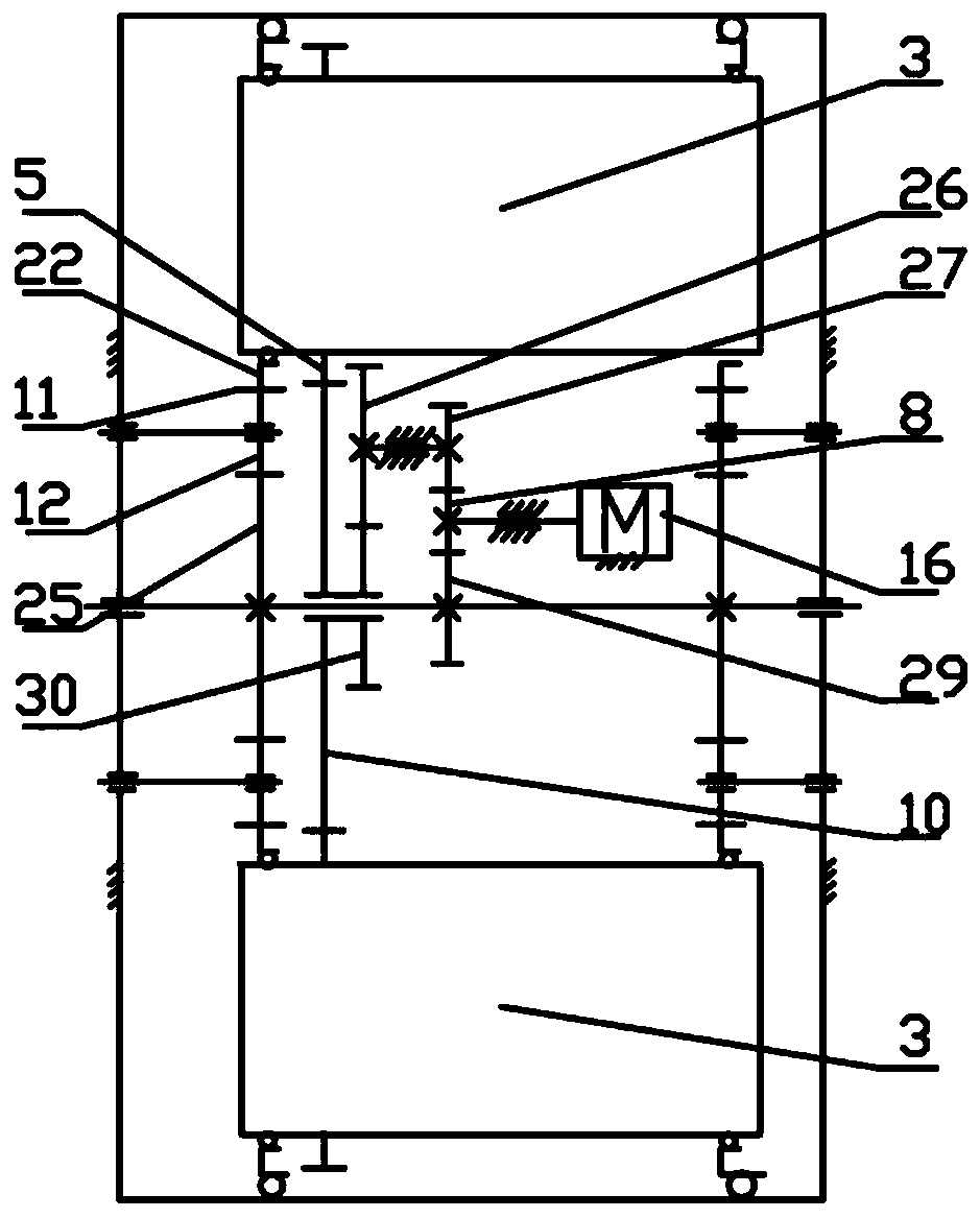 A small differential gear system three-dimensional garage