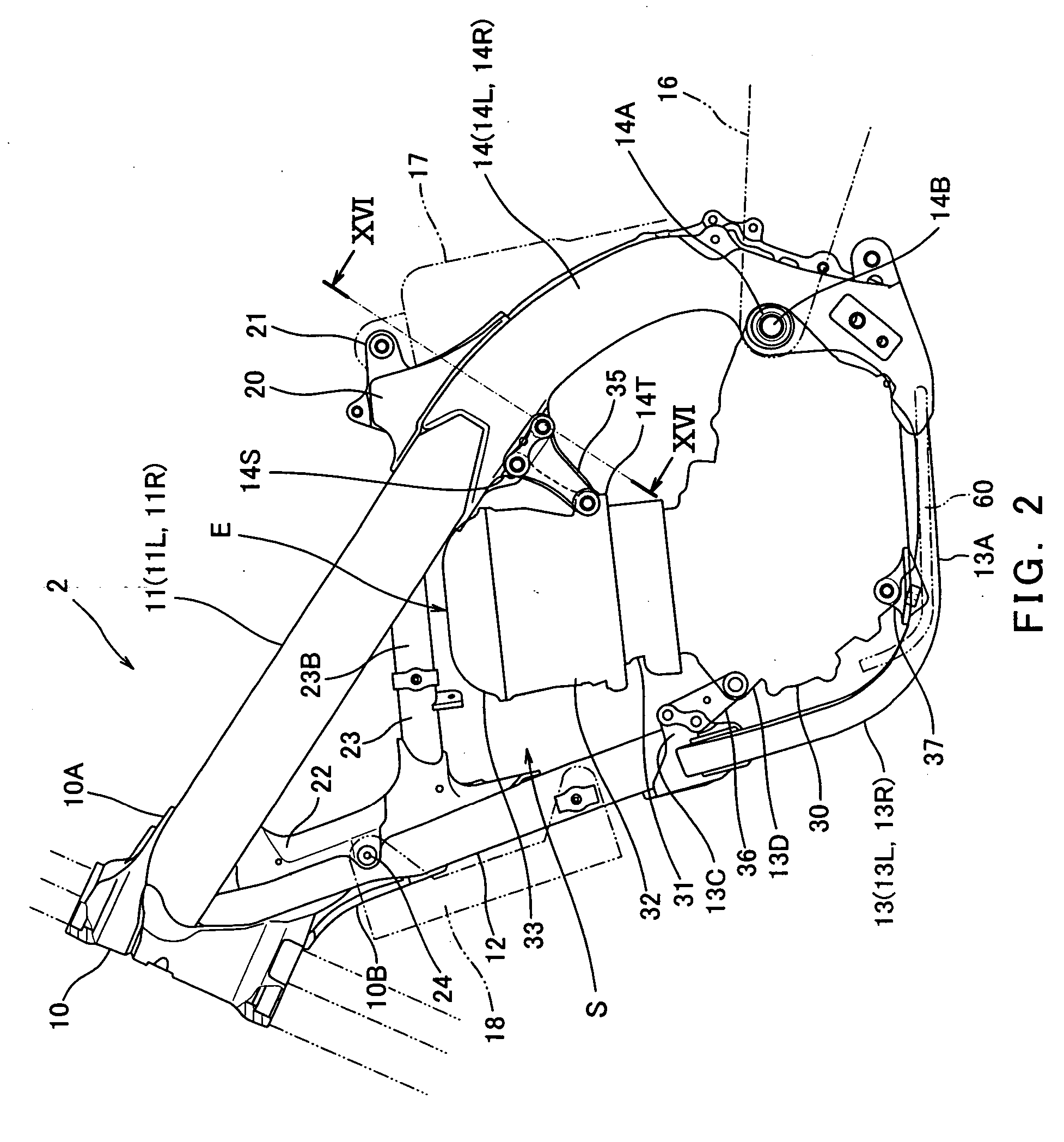 Frame of motorcycle and engine bracket
