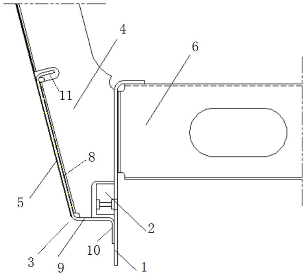 Side beam hanging structure and railway vehicle