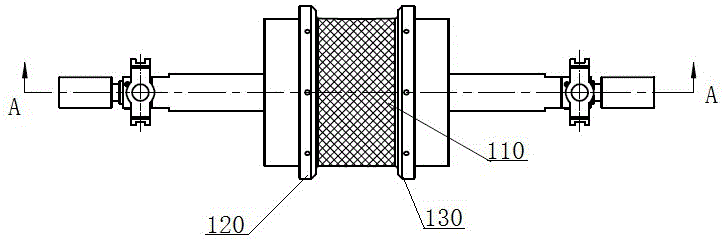 Anti-slip netted line forming roller for footboard of sea farming net cage