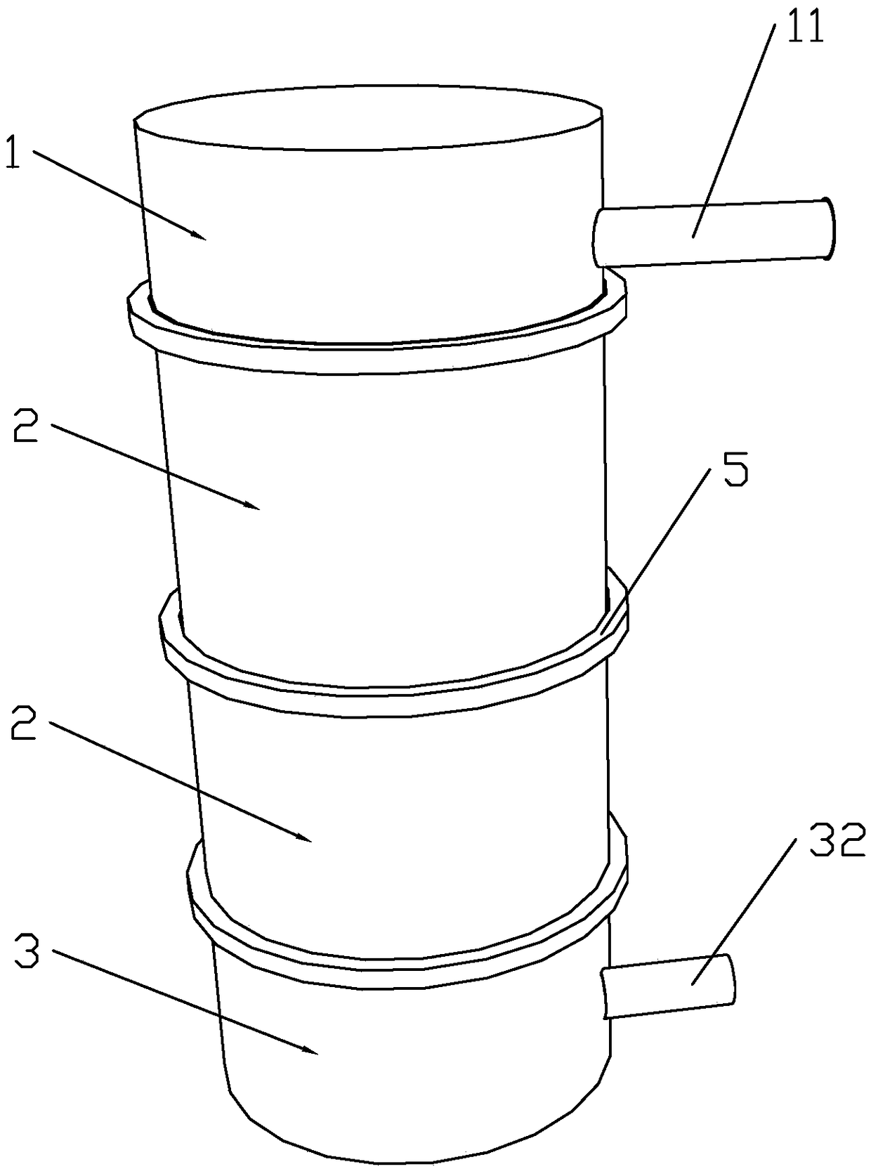 Multi-layer column leaching device for soil pollutant leaching