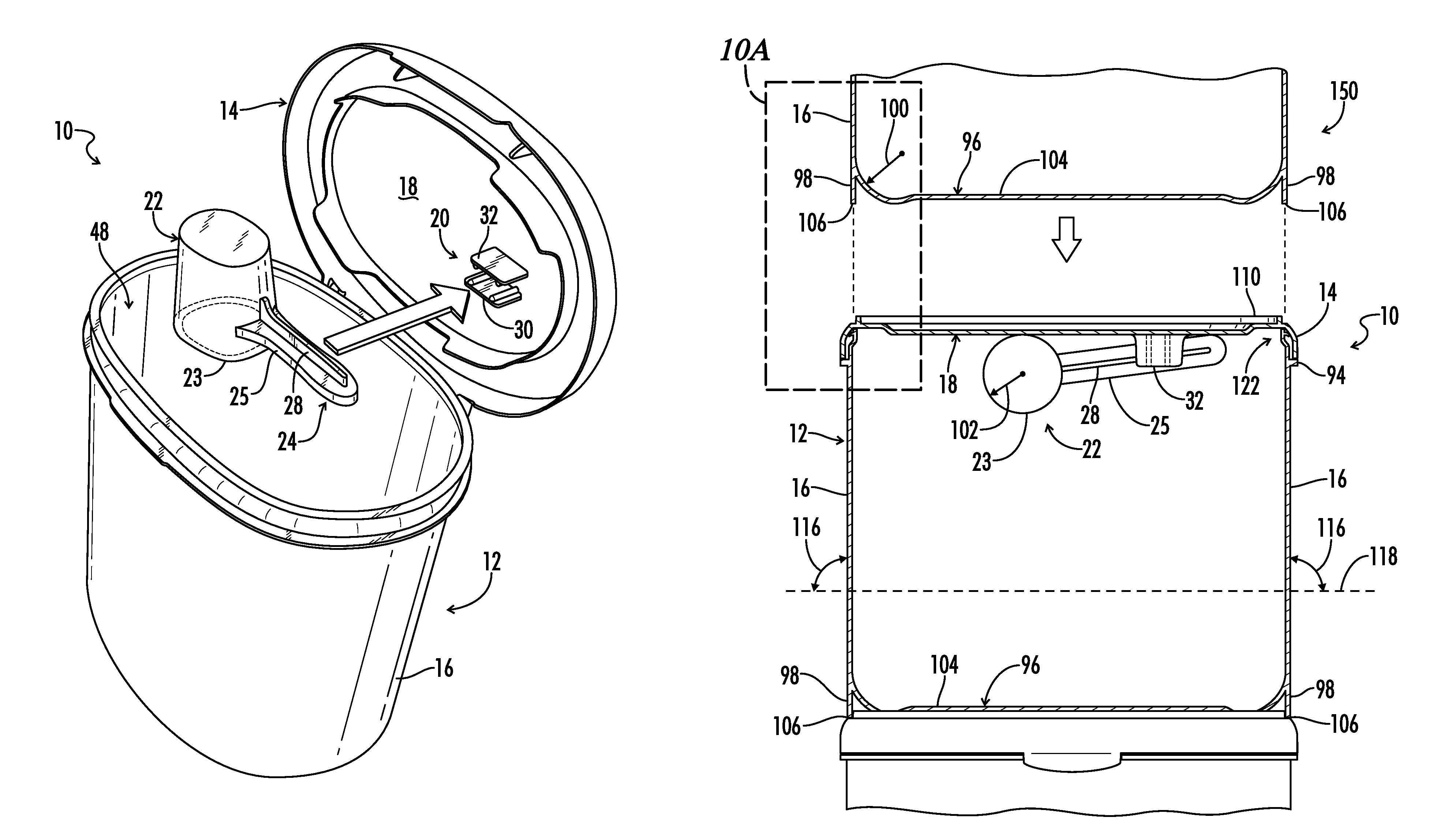 Container and closure