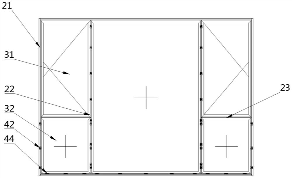 Opening type narrow-frame curtain wall window system