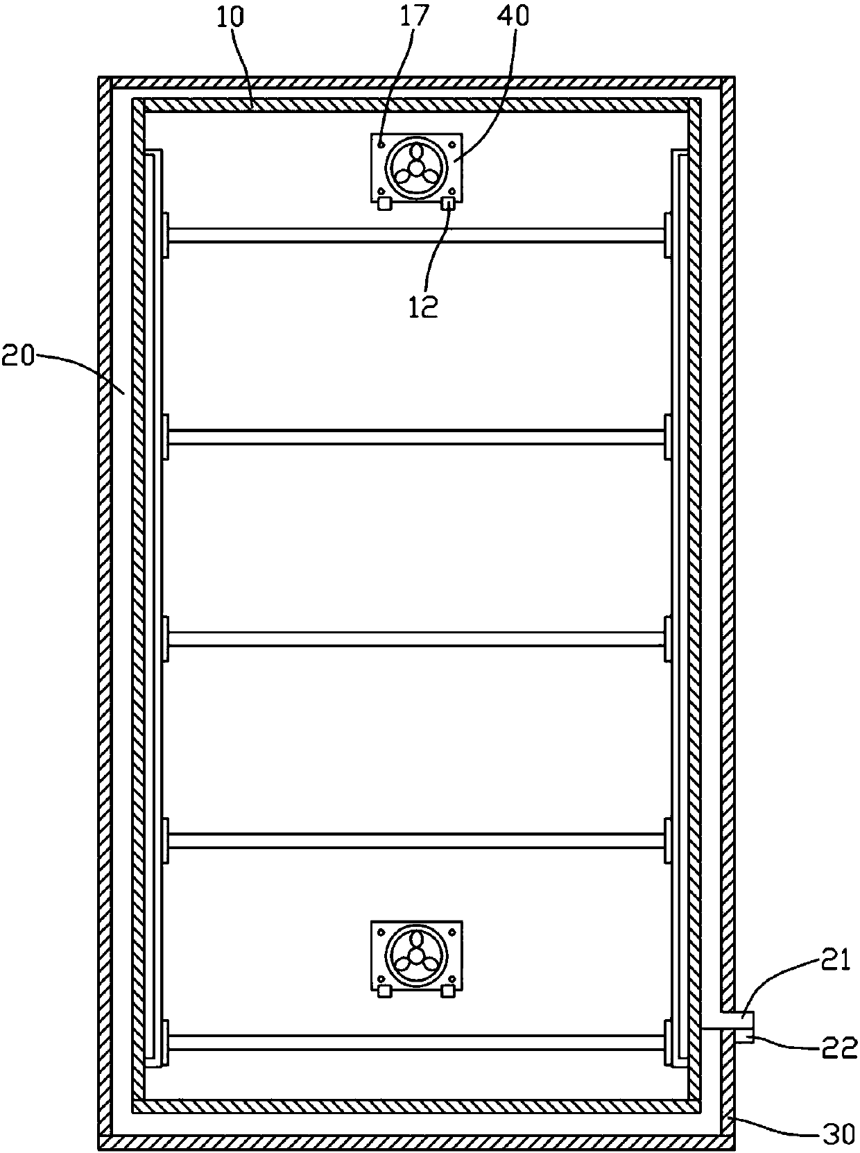 A water-cooled communication cabinet