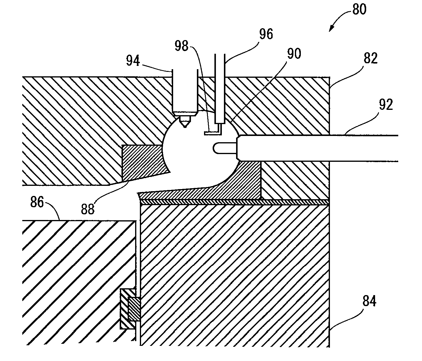 Compression ignition internal combustion engine, glow plug, and injector
