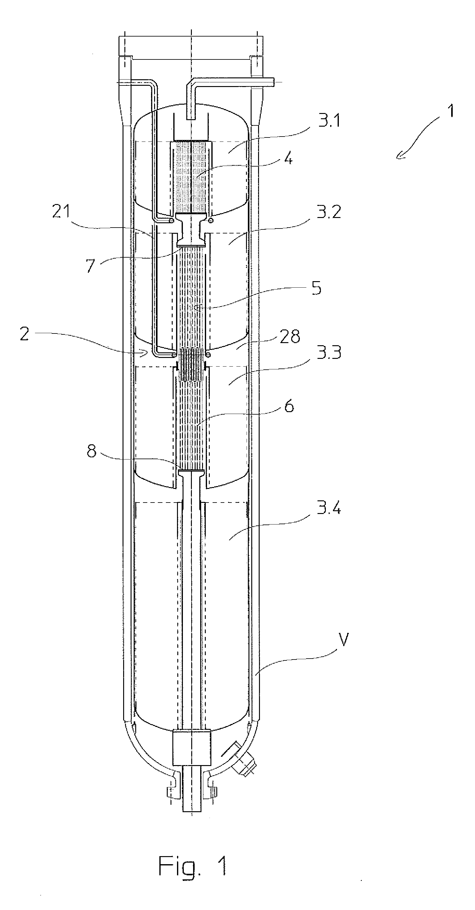 Adiabatic multi-bed catalytic converter with inter-bed cooling