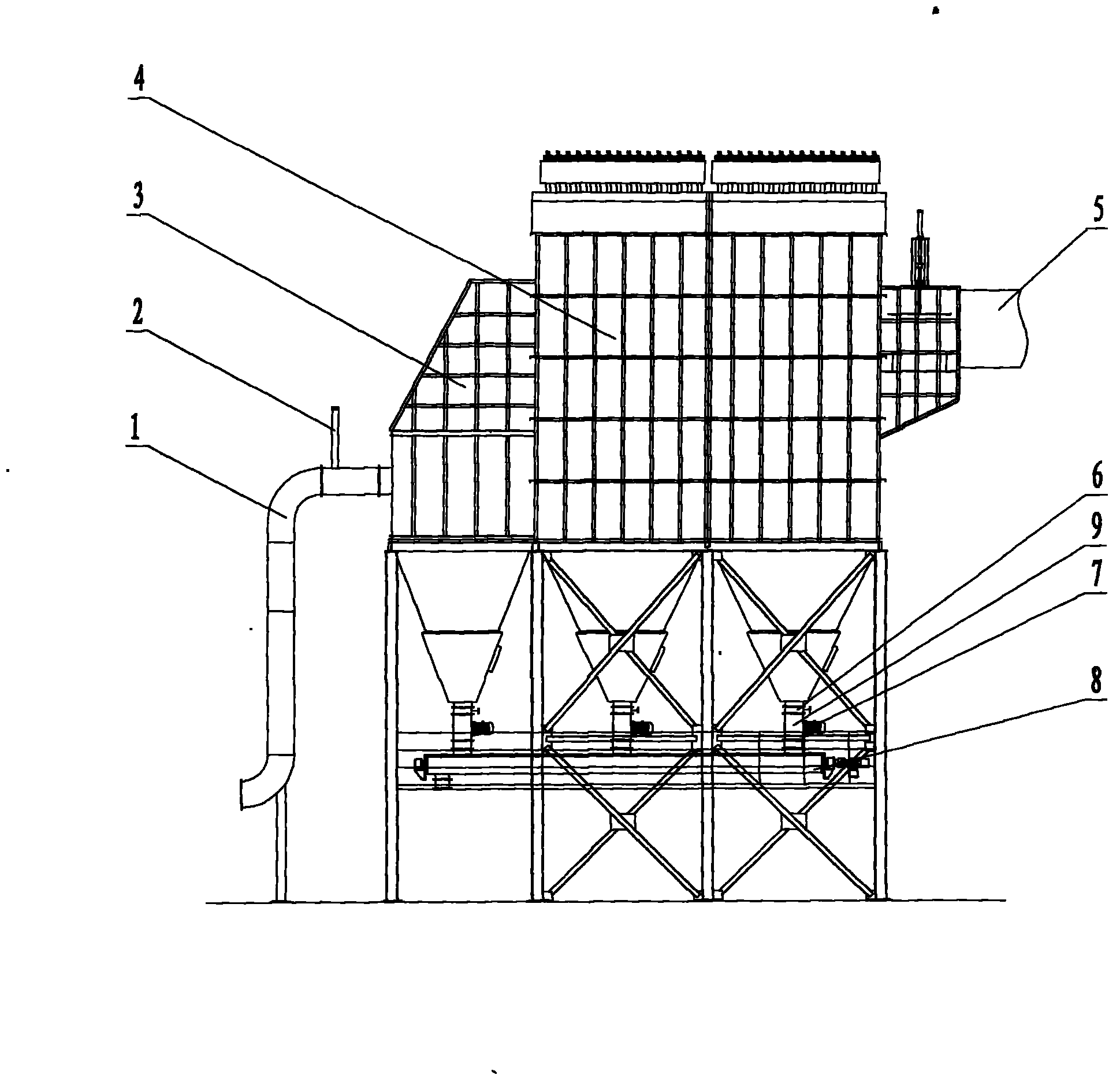 Pipe and bag combined dust collector