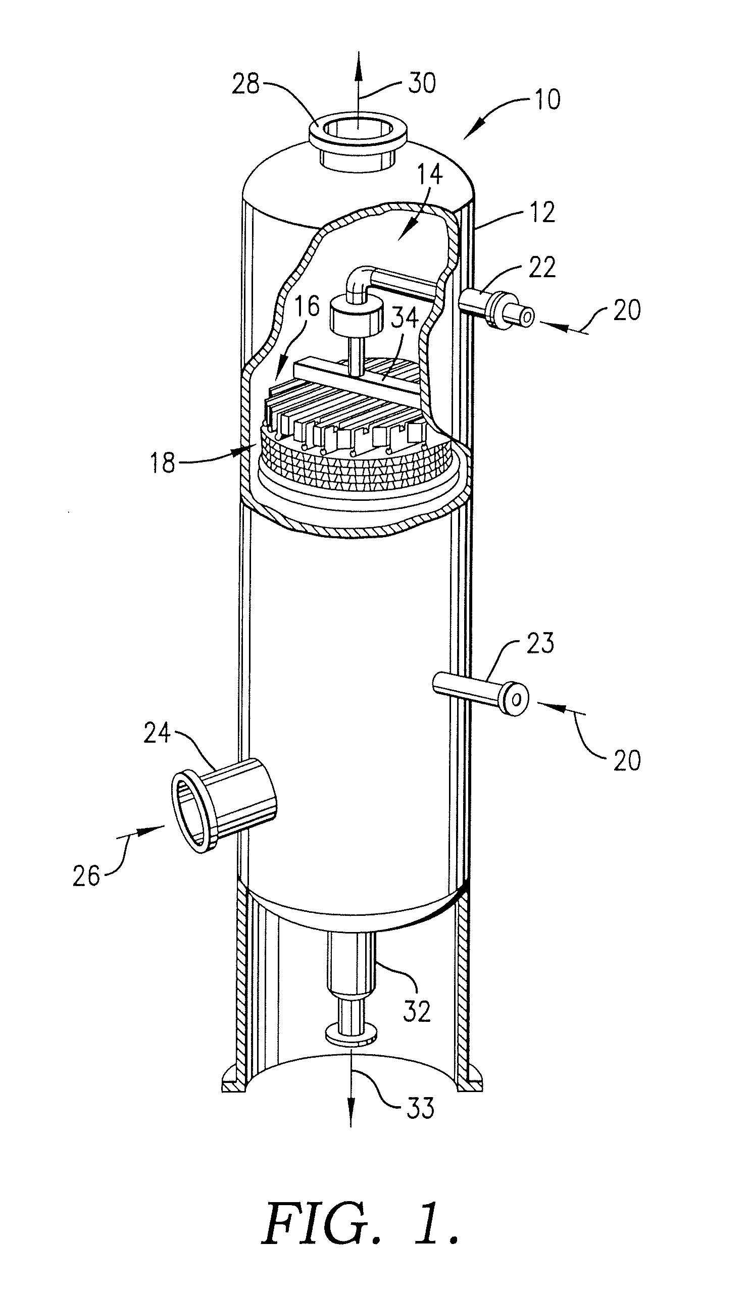 Liquid distributor for use in mass transfer column