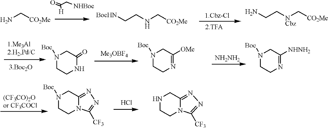 Method for preparing sitagliptin phosphate side chain
