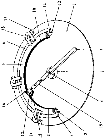 Inner flat curved copper strip embedded tooling of motor sealing ring and embedding method