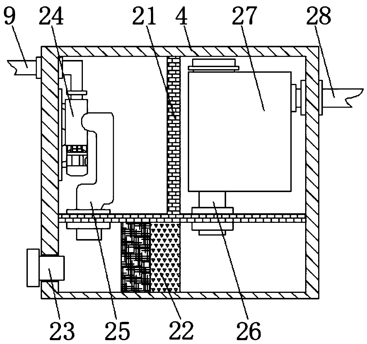 Sewage treatment device for single-family house