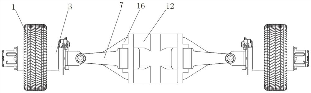 Transverse stability reinforcing device based on hub motor and semitrailer