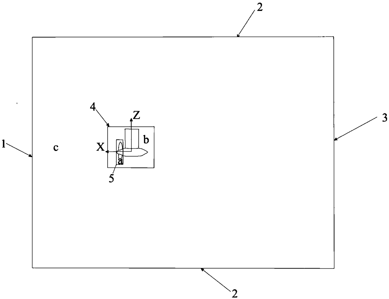 Vacuole computing method under podded propulsor deflection condition