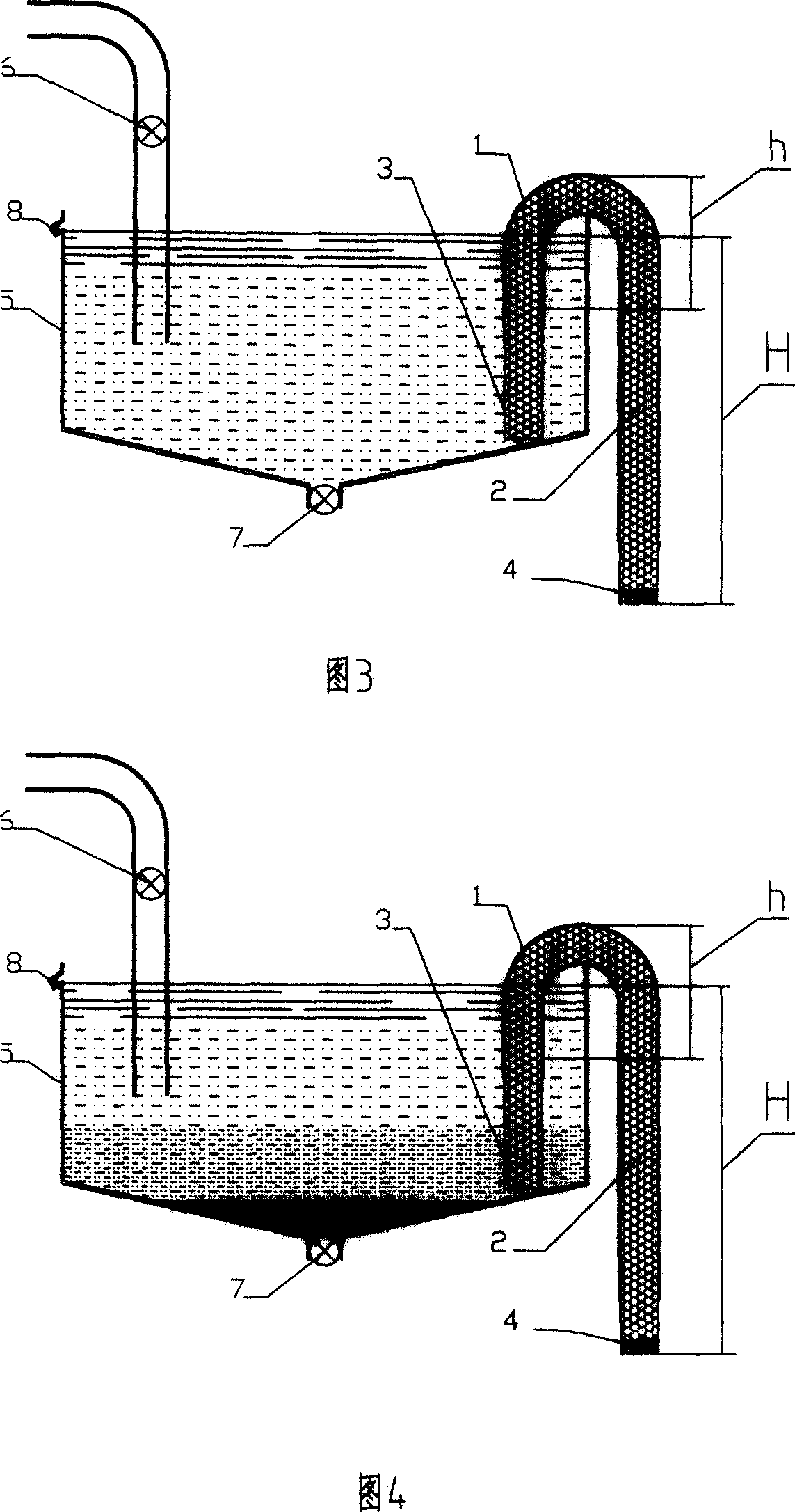 Adsorption siphon separation process and siphon separation device with self-suction function