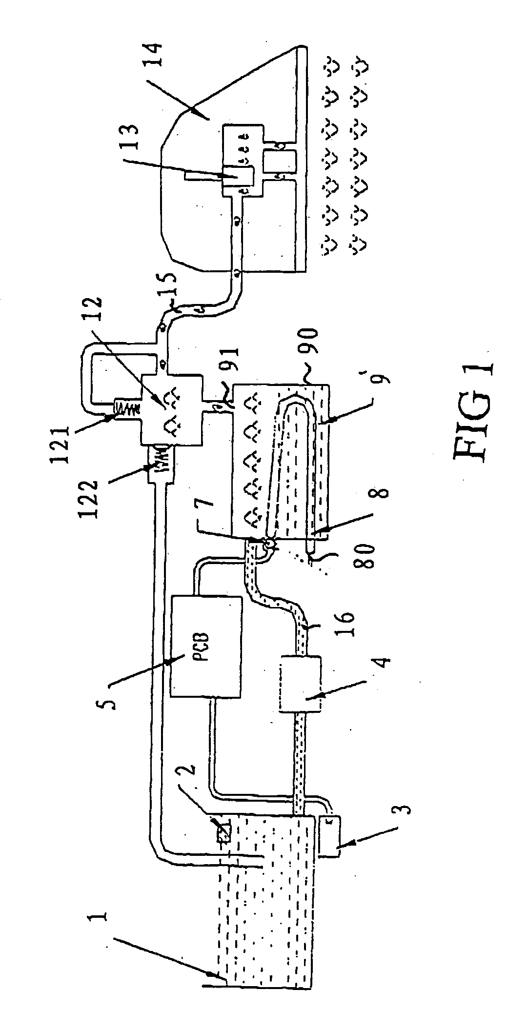 Steam generating device and iron using the steam generating device