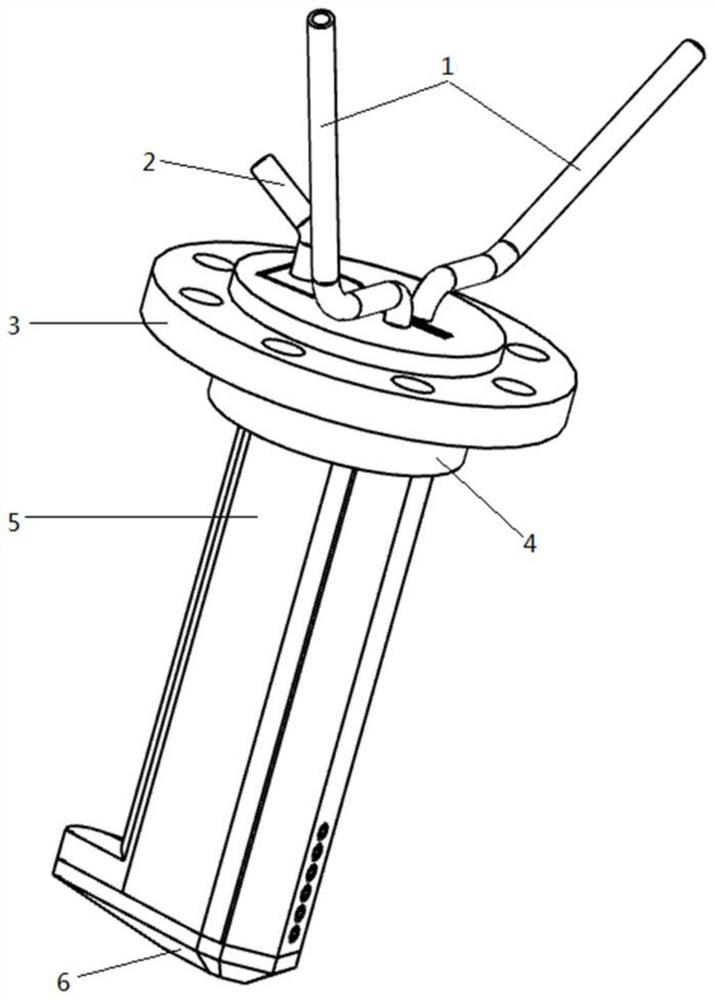 Water-cooled fuel gas sampling rake