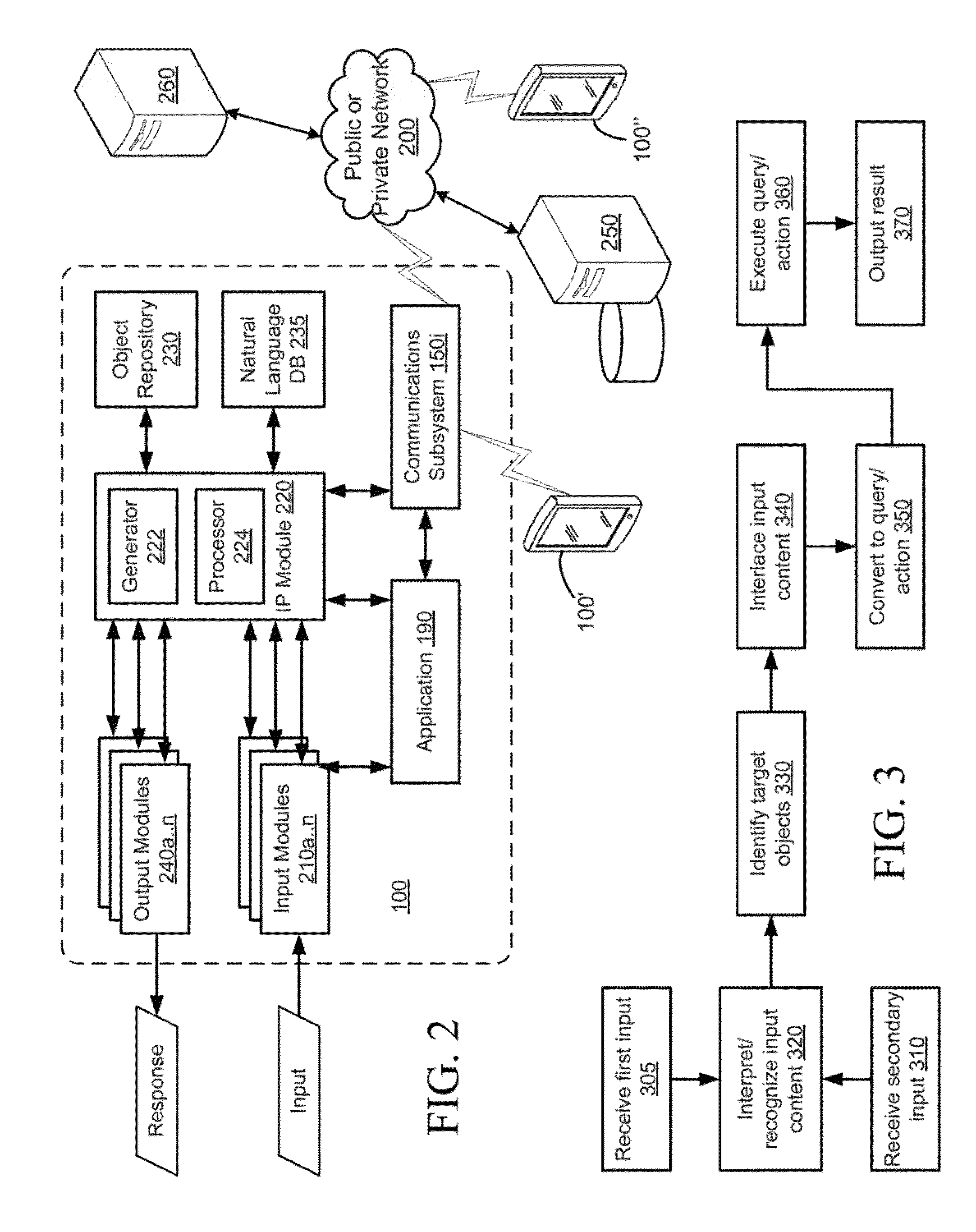 System, device and method for processing interlaced multimodal user input