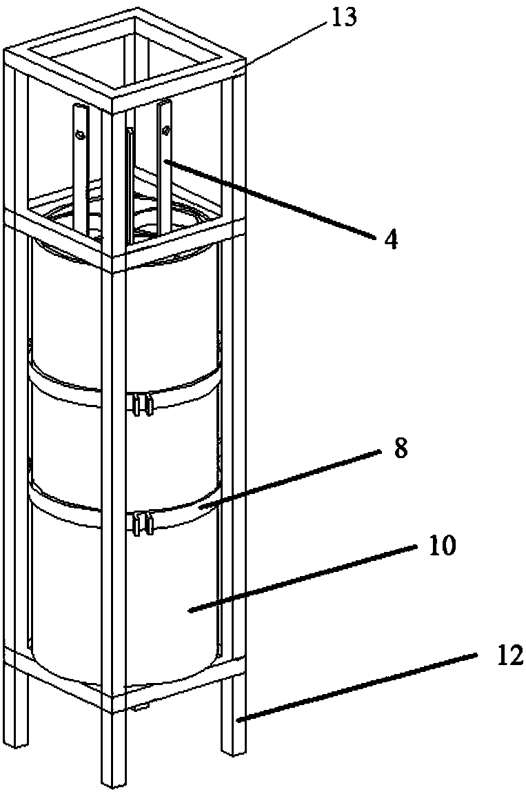 Multi-floating-body sea wave two-stage conversion power-generating device