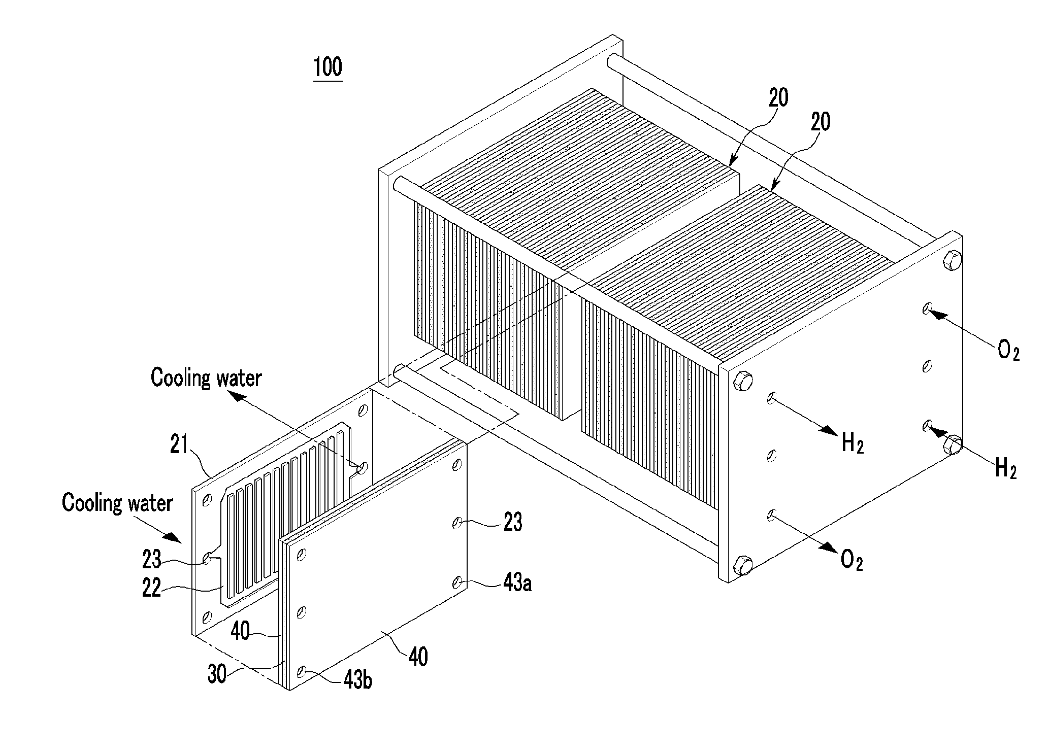 Separator for a fuel cell, a production method therefor and a fuel cell stack comprising the same