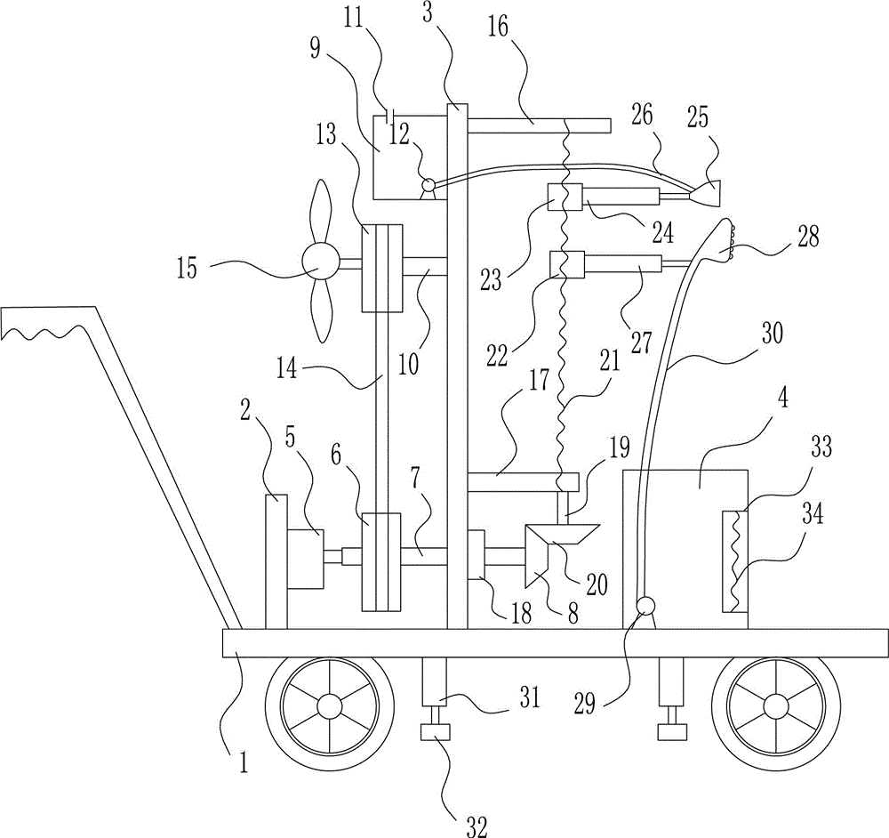 Multifunctional energy-saving paint spraying device for building