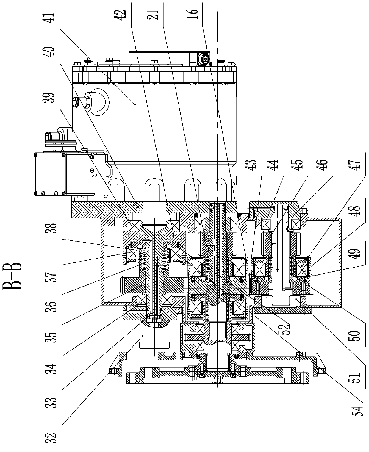 Oil-electric hybrid power input ship gearbox