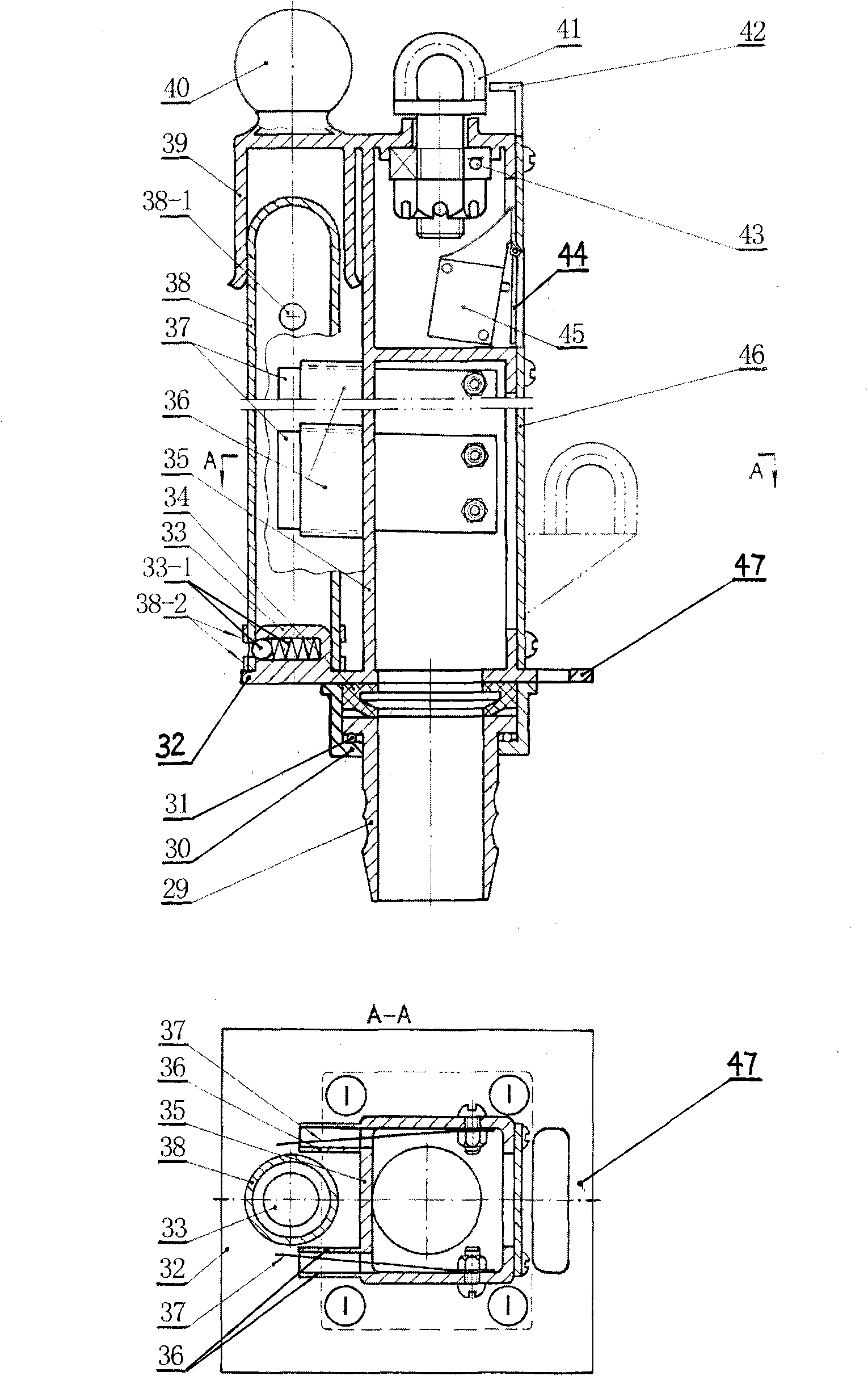 Flag flying rotary type hanging device and air-supply flying device