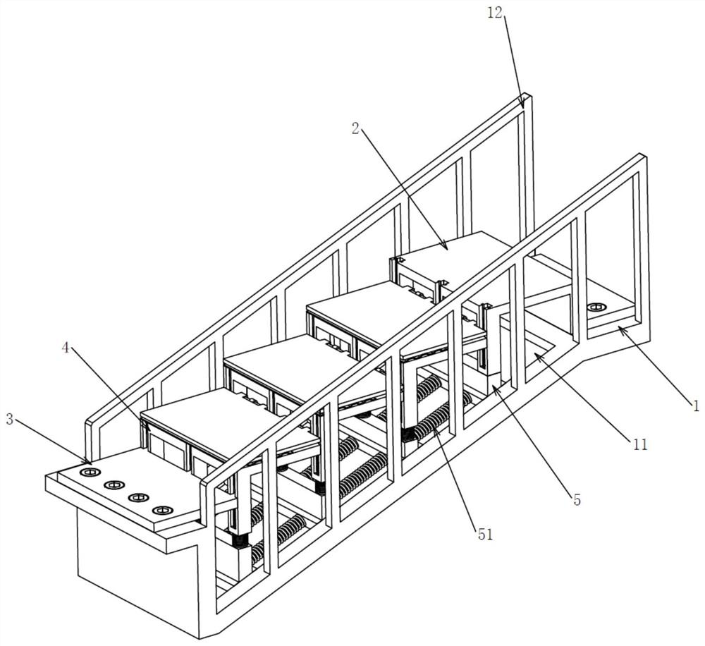 A prefabricated stair shock-absorbing structure