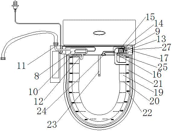 Toilet capable of flushing and drying toilet seat ring