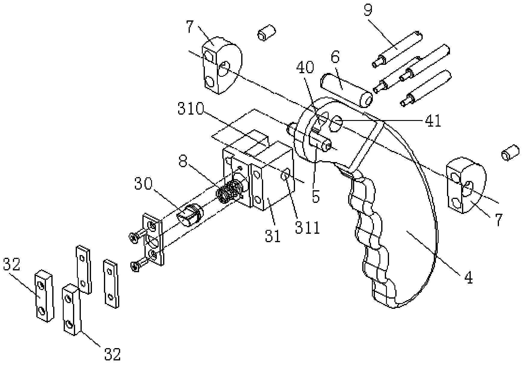 Improved structure of locking mechanism between vertical tube and adjusting tube for fitness equipment