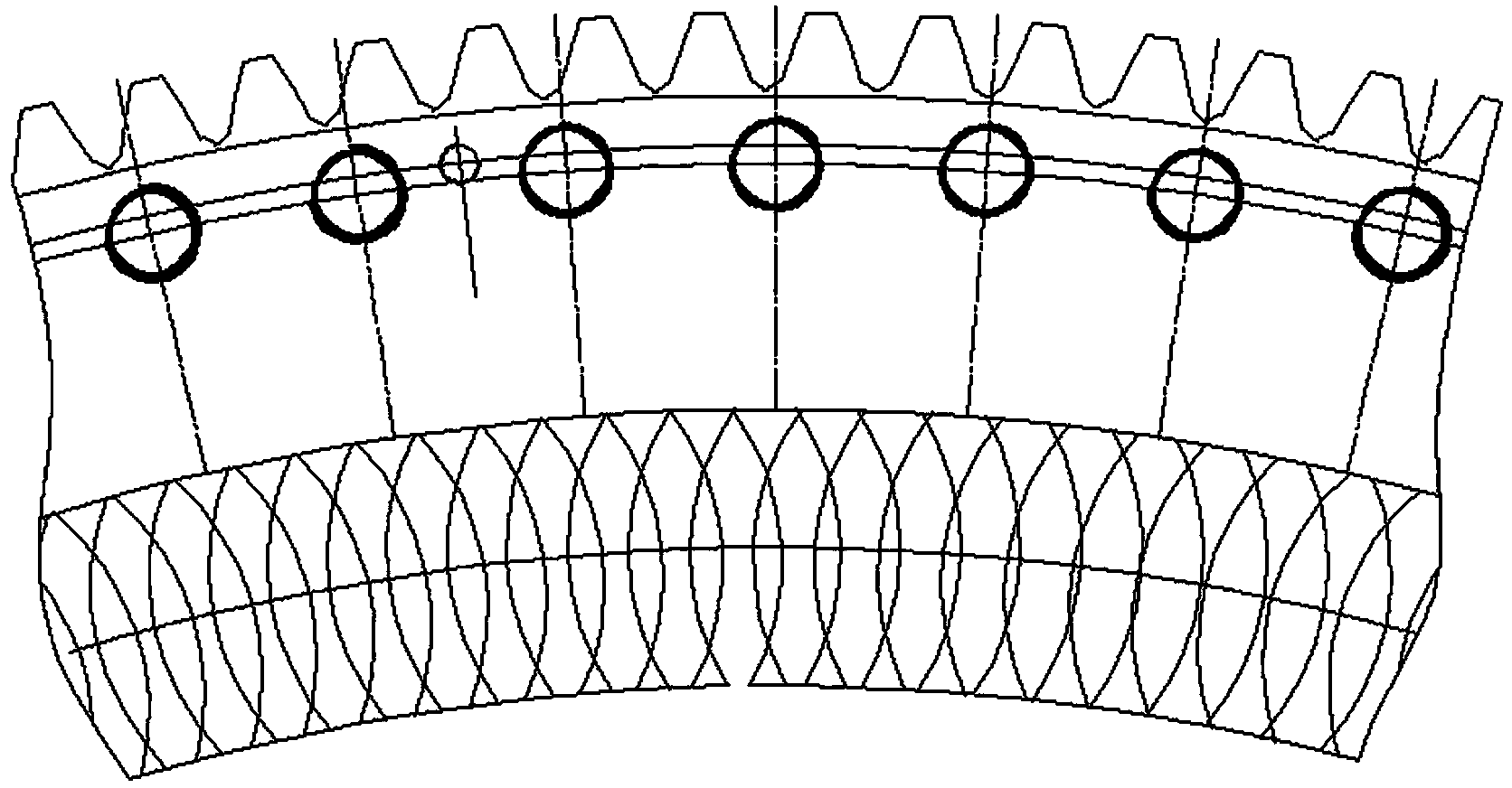 Method for machining yawing gear ring