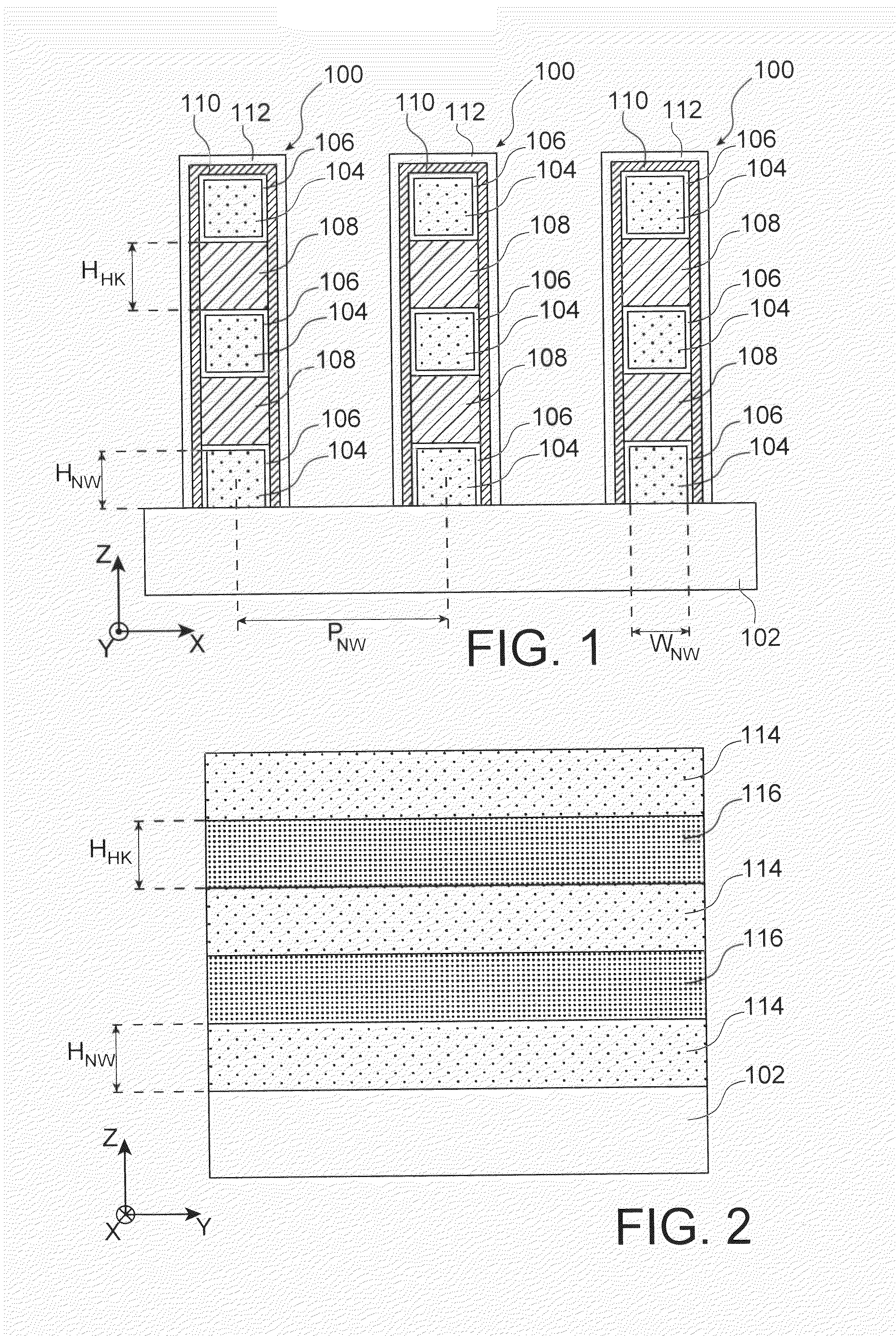 Nanowire semiconductor device partially surrounded by a grating