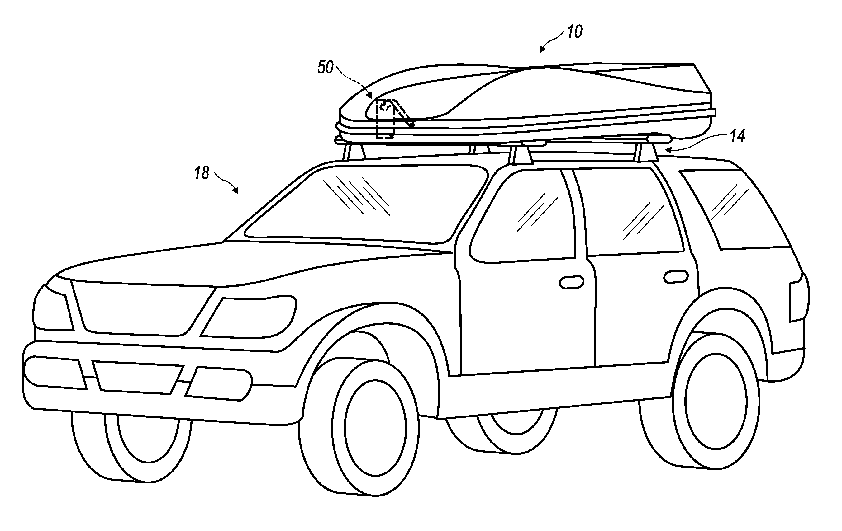 Single force strut for dual sided cargo box