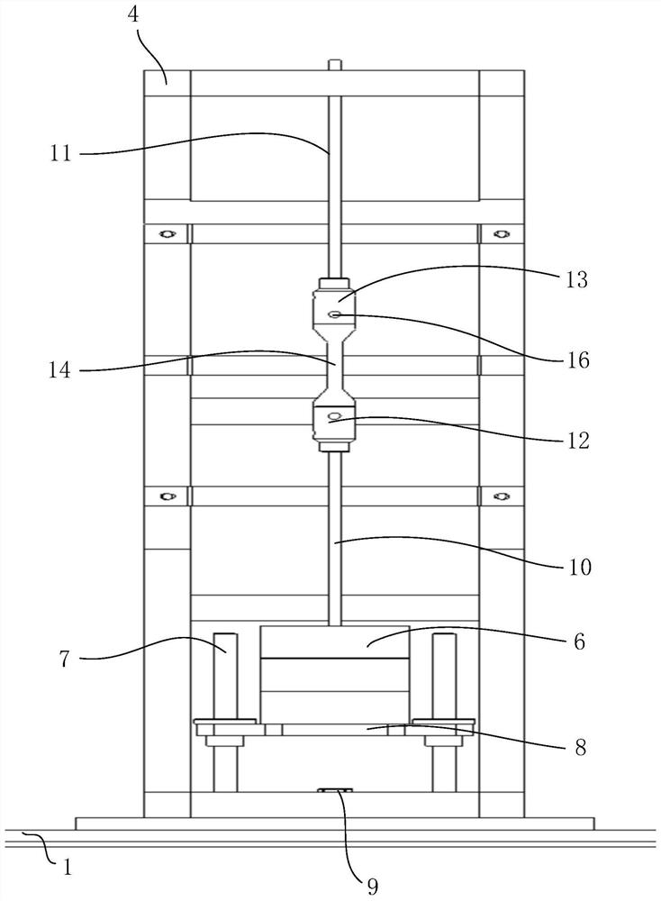 High-temperature creep test device applied to exhaust system