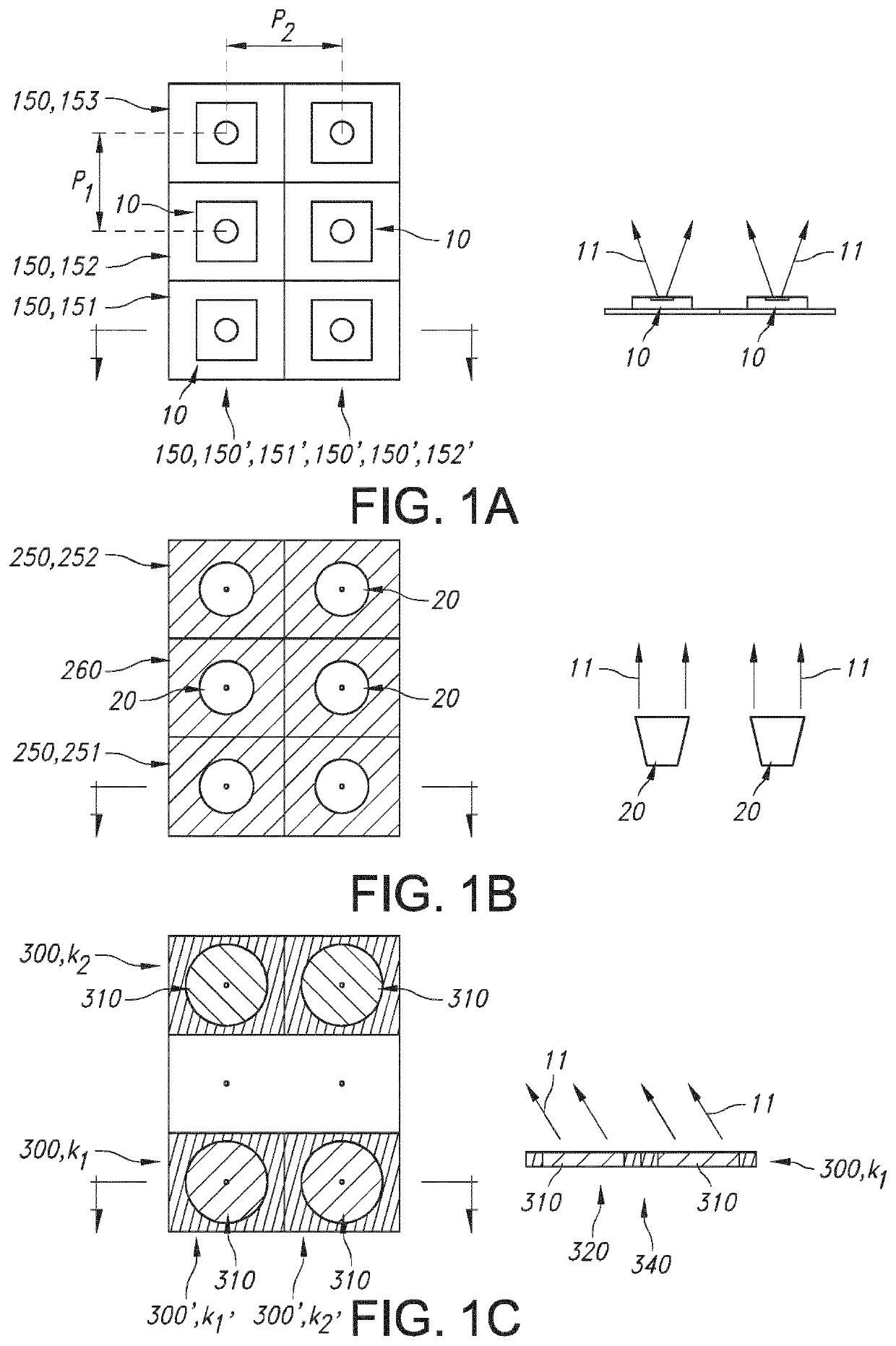 Directional LED array with optical foil structure to redirect light